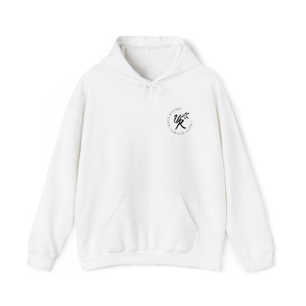 Black Embroidered Logo Hoodie — Classic Neutral Pullover (Various Colors)