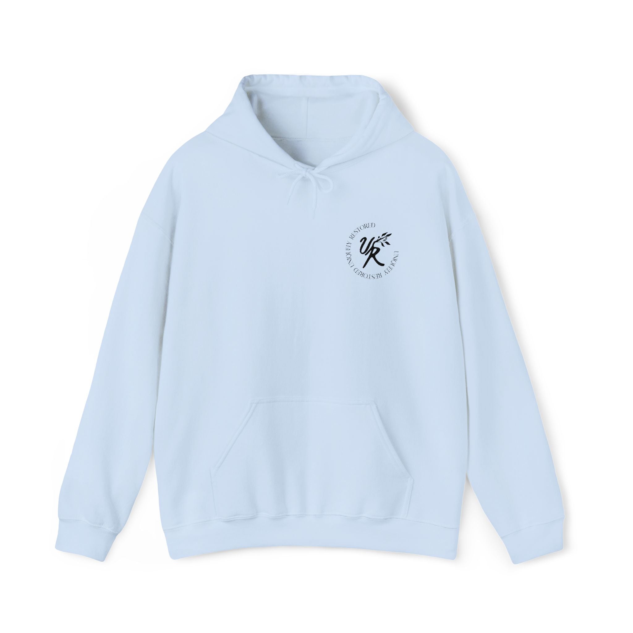 Black Embroidered Logo Hoodie — Classic Neutral Pullover (Various Colors)