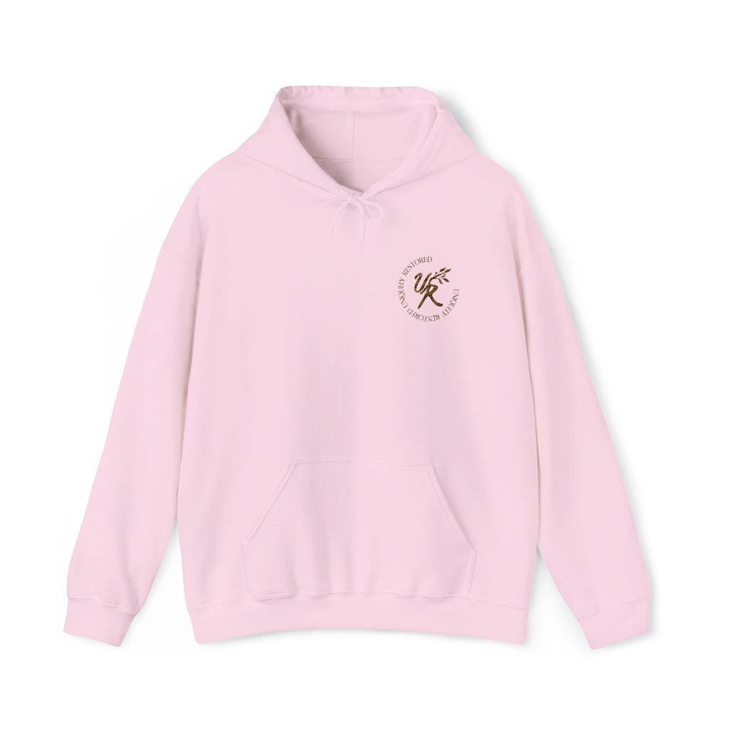Brown Monologo Hoodie (Cream & Pink)