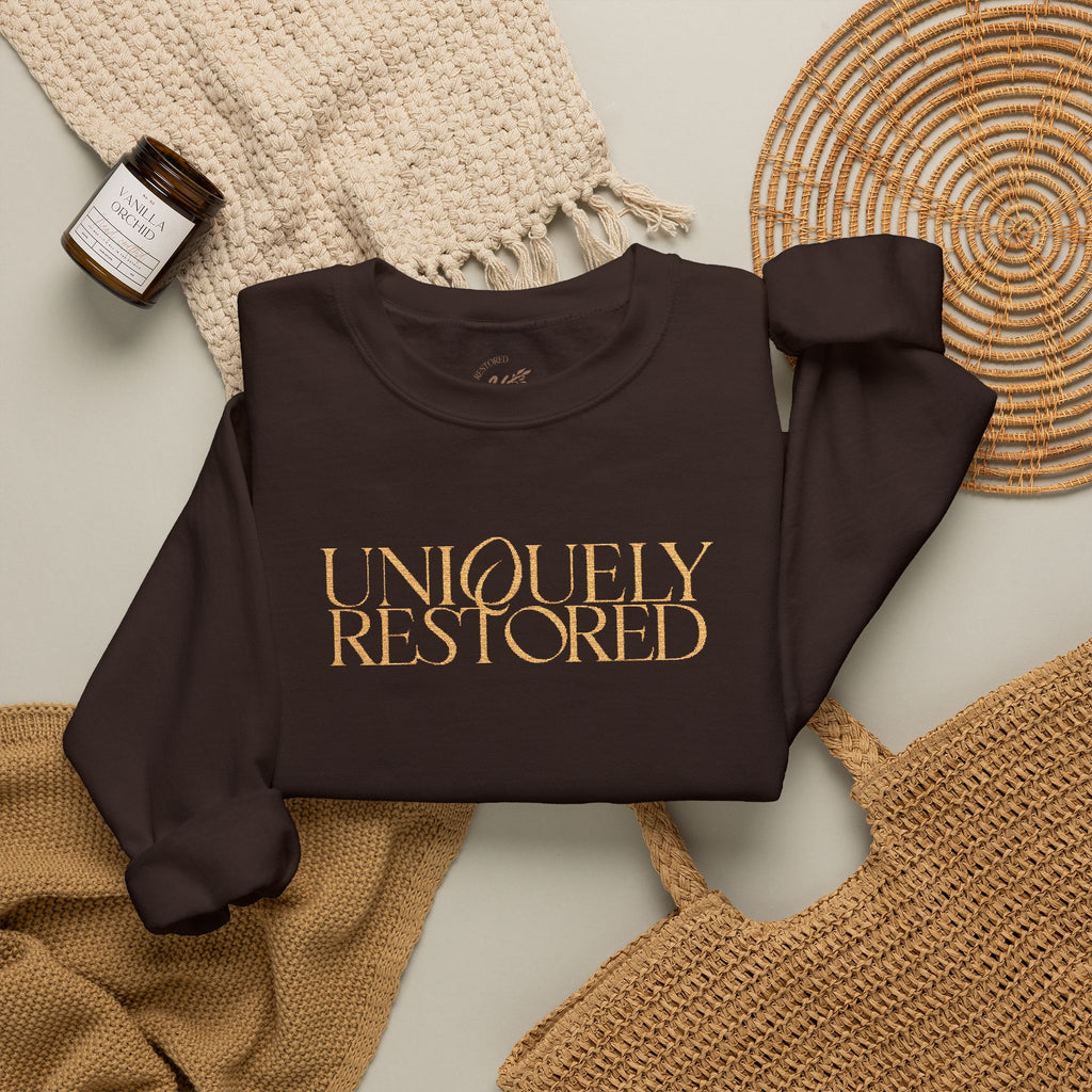Fall Themed Uniquely Restored Crewneck Sweatshirt