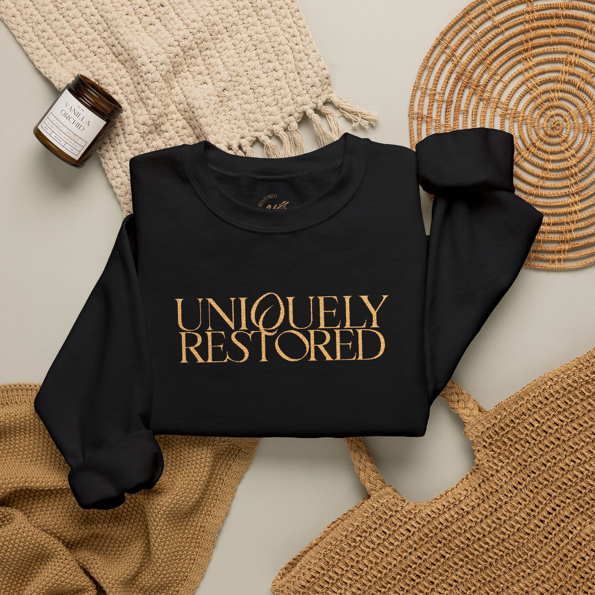 Fall Themed Uniquely Restored Crewneck Sweatshirt