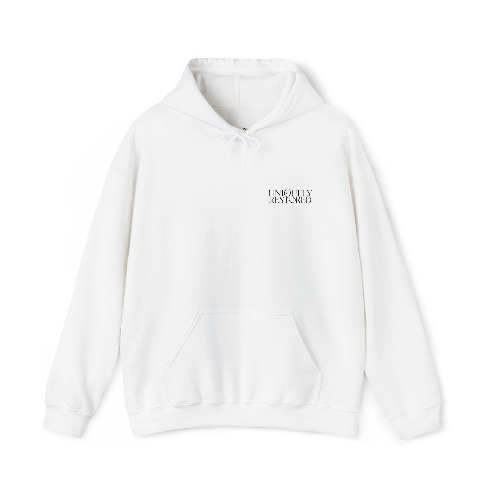 Black Embroidered Stacked Logo Hoodie