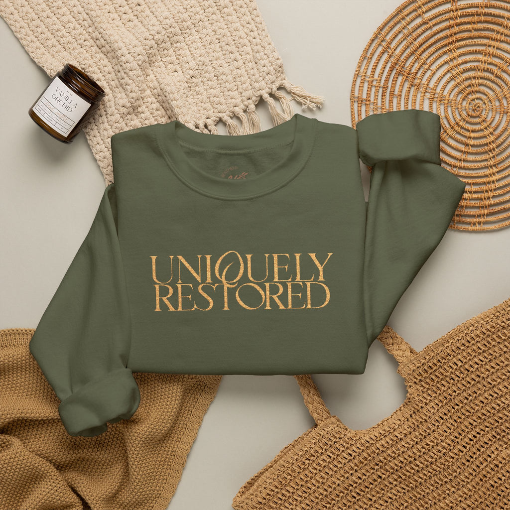 Fall Themed Uniquely Restored Crewneck Sweatshirt
